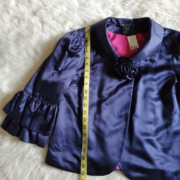 Marc Jacobs Blue Silk Jacket Size 8 NWT - Picture 14 of 16